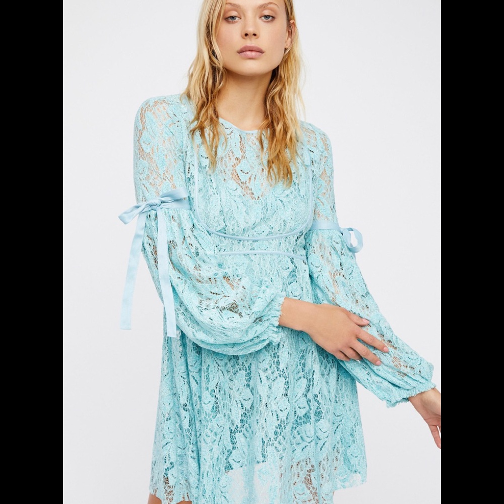 Free People Ruby lace up mini dress, size M new